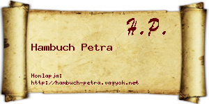 Hambuch Petra névjegykártya