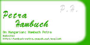 petra hambuch business card